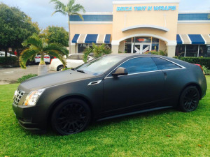 Custom Car Vehicle Wraps - Cadillac CTS - Matte Black Wrap